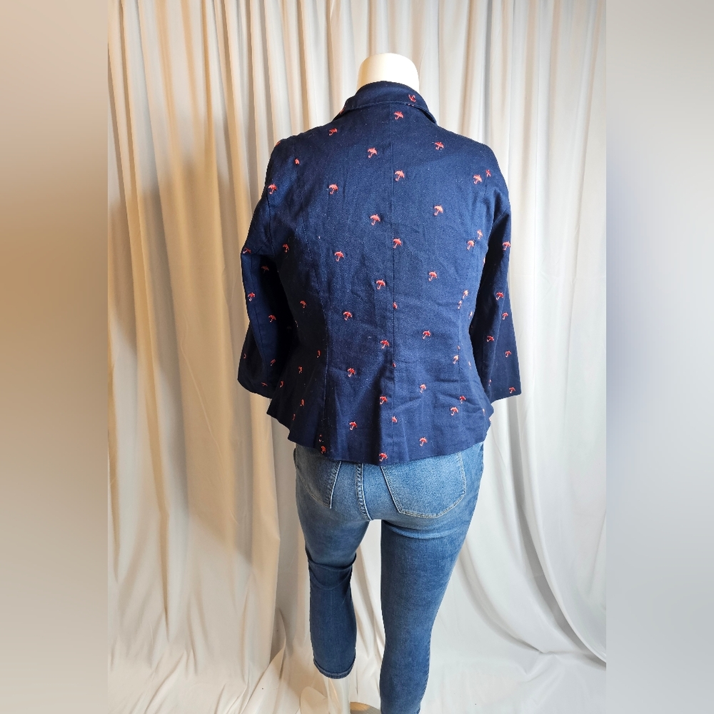 Modcloth Legendary Lifestyle Umbrella Blazer Cotton Blend Size 16 3/4 sleeve - Picture 9 of 10